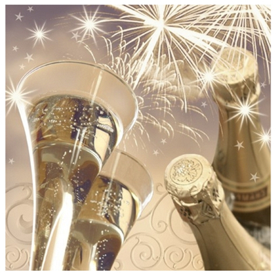 Dekoration Silvester Servietten