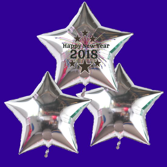 Dekoration Silvester, Sternballons 2018, Happy New Year